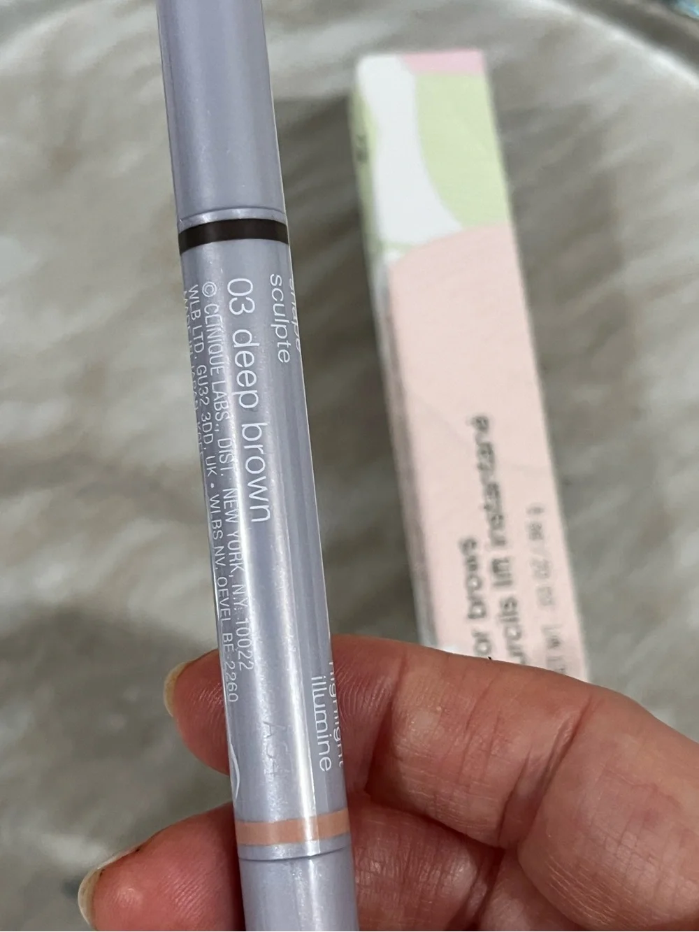 NEW Clinique Instant Lift for Brows Two-in-One Eyebrow Pencil Deep Brown 03